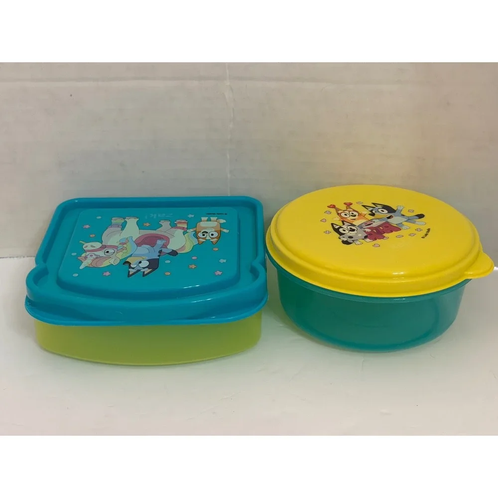 Zak Designs Bluey Sandwich and Snack Container Set Teal Yellow FTY-105-1025